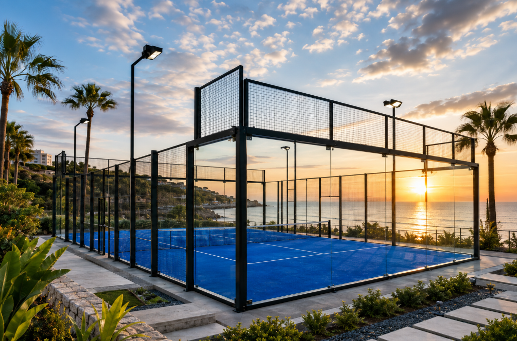 padel court near sea