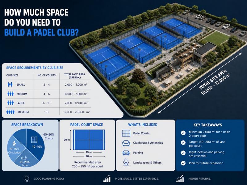 How Much Space Do You Need to Build a Padel Club? A Complete Guide for Investors