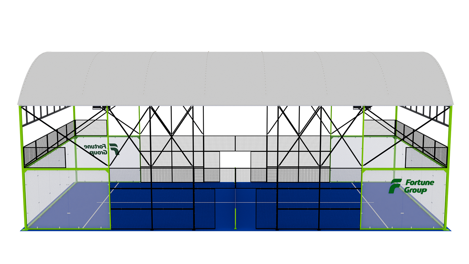 FX-P05 covered padel court with steel roof