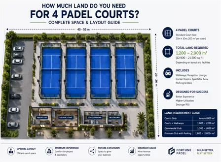 How Much Land Do You Need for 4 Padel Courts?